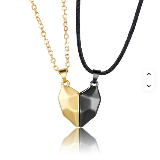 Magnet-Paar-Halskette für Frauen und Männer – Zwei Seelen, ein Herz-Anhänger